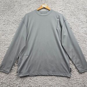 Scottevest Shirt Mens Large Gray Long Sleeve Pullover Pockets Stretch Travel